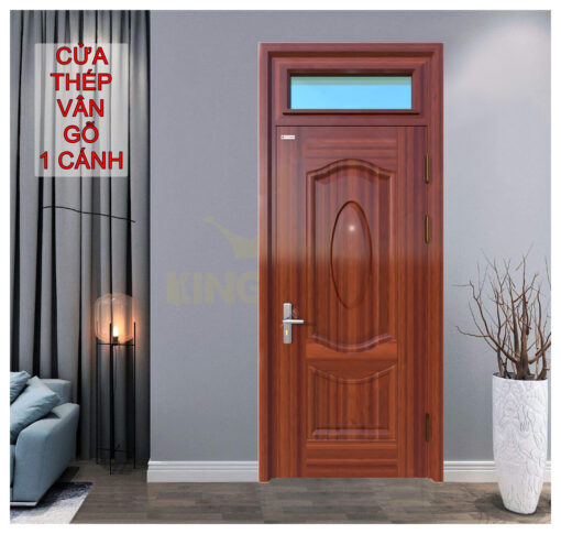 Cửa thép vân gỗ 1 cánh KG-1.07-1TK